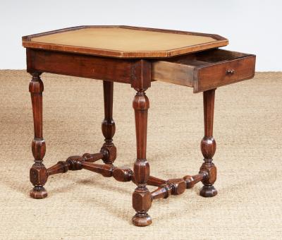Early 18th c Italian Baroque Walnut Octagonal Table
