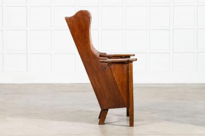 Early 18thC Oak Pine Carved Lambing Chair