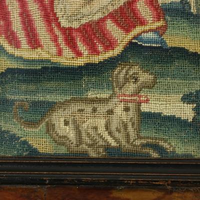Early 18thC Petit Point Embroidery of a Lady