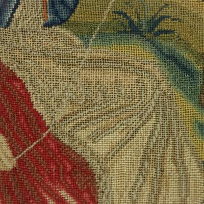 Early 18thC Petit Point Embroidery of a Lady