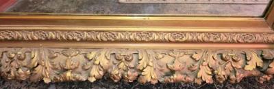 Early 19C Large English Baroque Gilt Floral Wall Mirror
