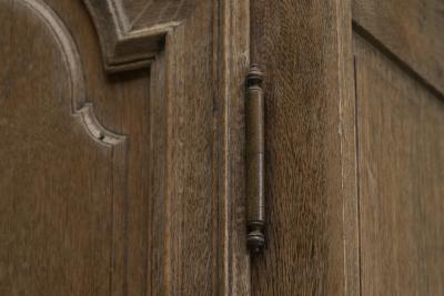 Early 19th C Tall French Single Door Armoire or Bonneti re Cabinet in Solid Oak