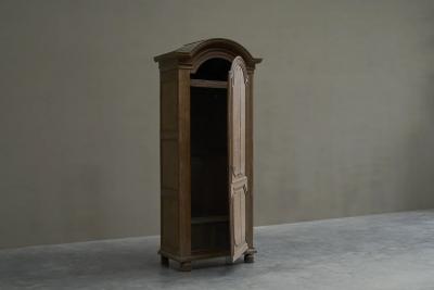 Early 19th C Tall French Single Door Armoire or Bonneti re Cabinet in Solid Oak