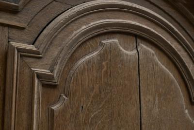 Early 19th C Tall French Single Door Armoire or Bonneti re Cabinet in Solid Oak