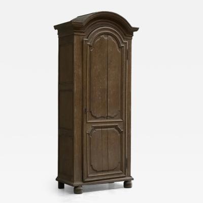Early 19th C Tall French Single Door Armoire or Bonneti re Cabinet in Solid Oak