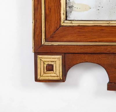Early 19th Century Baltic Neo Classic Mahogany Brass Trimmed Mirror