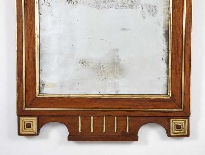 Early 19th Century Baltic Neo Classic Mahogany Brass Trimmed Mirror