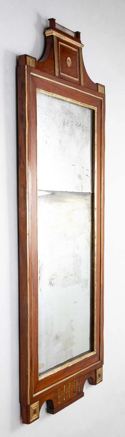 Early 19th Century Baltic Neo Classic Mahogany Brass Trimmed Mirror