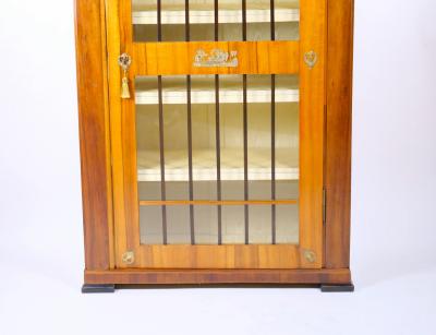Early 19th Century Biedermeier Walnut Bronze Mounted Bookcase Cabinet