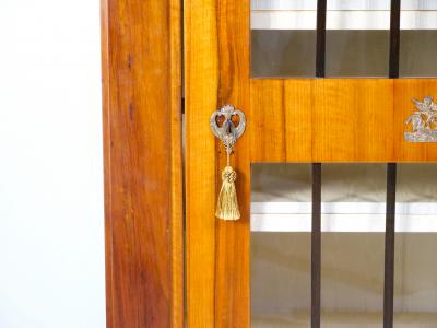 Early 19th Century Biedermeier Walnut Bronze Mounted Bookcase Cabinet