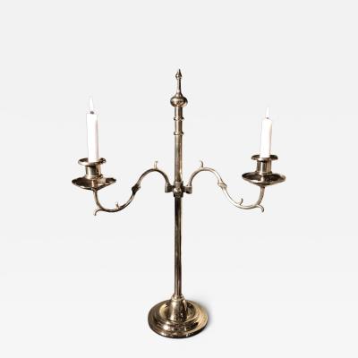 Early 19th Century Brass 2 light adjustable candelabra 