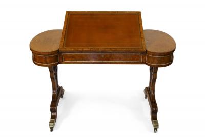 Early 19th Century Brass Mounted Pollard Oak Writing Table