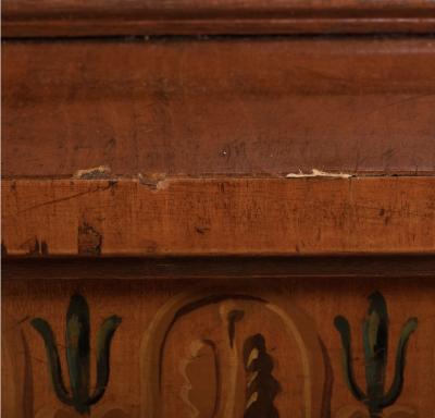 Early 19th Century Edwardian Inlaid Painted Satinwood Breakfront Bookcase