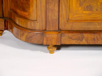 Early 19th Century English Victorian Style Walnut Marquetry Credenza Sideboard