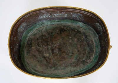 Early 19th Century Extra Large English Brass Jardiniere on Later Stand