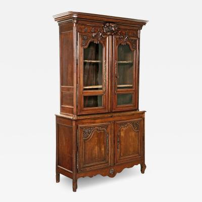Early 19th Century French Oak Cabinet Buffet Deux Corps