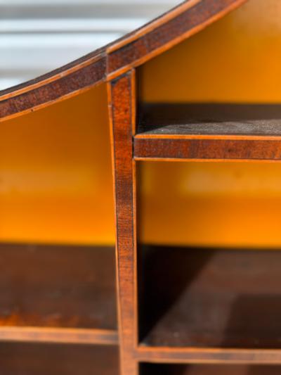 Early 19th Century Georgian 6 drawer Mahogany with Inlay Wall Hanging Shelf