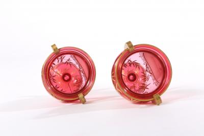 Early 19th Century Gilt Glass Pair Vases Urns