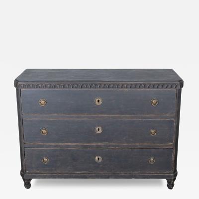 Early 19th Century Gustavian Chest of Drawers with Carved Dentil Trim