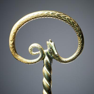 Early 19th Century High Regency Brass Snake Doorstop