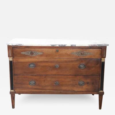 Early 19th Century Italian Empire Solid Walnut Antique Chest of Drawers