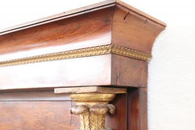 Early 19th Century Italian Empire Walnut Antique Wall Mirror