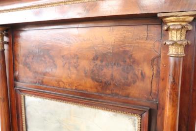 Early 19th Century Italian Empire Walnut Antique Wall Mirror