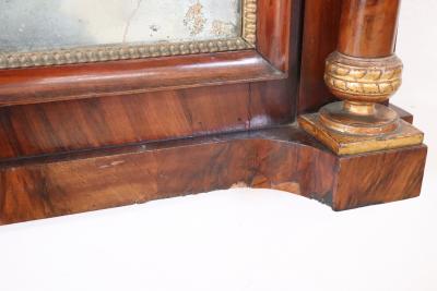 Early 19th Century Italian Empire Walnut Antique Wall Mirror
