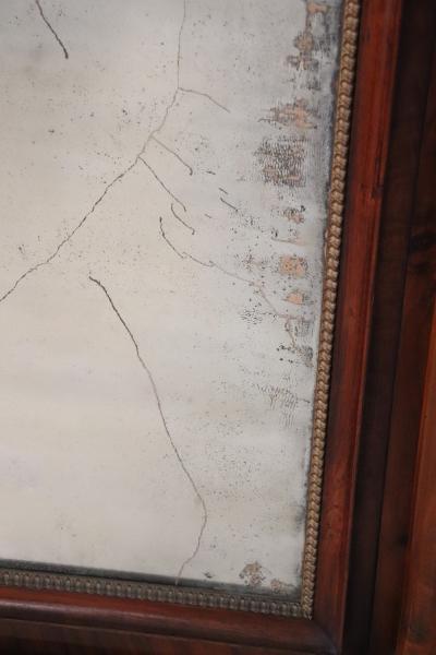 Early 19th Century Italian Empire Walnut Antique Wall Mirror