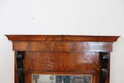 Early 19th Century Italian Empire Walnut Antique Wall Mirror