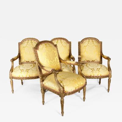 Early 19th Century Louis XVI Style Four Fauteuils