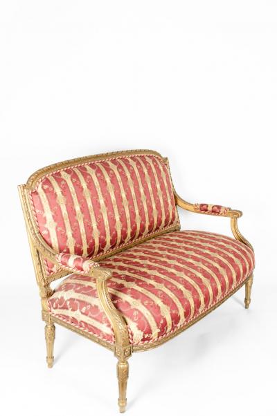 Early 19th Century Louis XVI Style Giltwood Settee