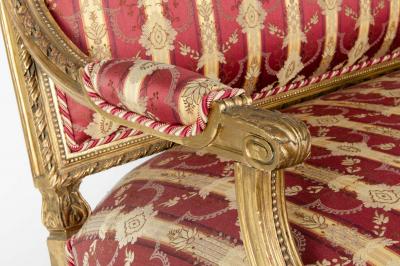 Early 19th Century Louis XVI Style Giltwood Settee