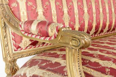 Early 19th Century Louis XVI Style Giltwood Settee
