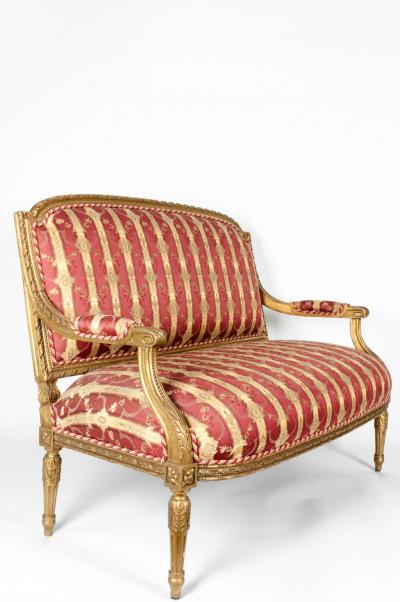 Early 19th Century Louis XVI Style Giltwood Settee