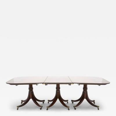 Early 19th Century Regency Mahogany Triple Pedestal Dining Table