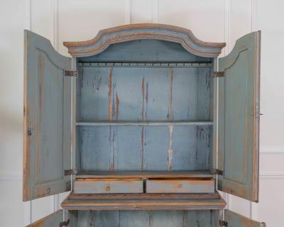 Early 19th Century Rococo Cabinet with Reeded Top Doors