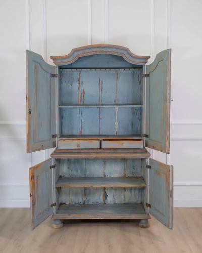 Early 19th Century Rococo Cabinet with Reeded Top Doors