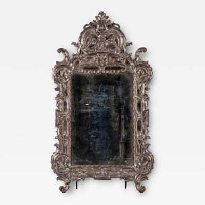 Early 19th Century Rococo Silver Mirror