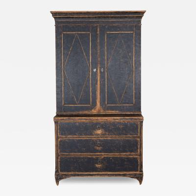 Early 19th Century Swedish Gustavian Cabinet from V rmland Repainted in Black
