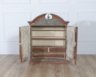 Early 19th Century Swedish Painted Wall Cabinet in Larch Dated 1818