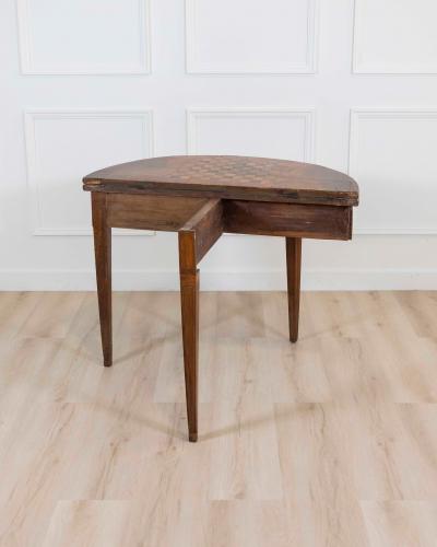 Early 19th Century Walnut Half Moon Game Table