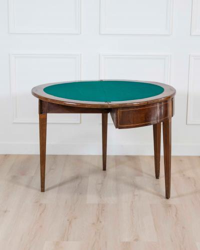 Early 19th Century Walnut Half Moon Game Table