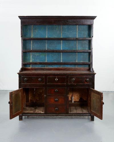 Early 19th c Blue Painted English Dresser