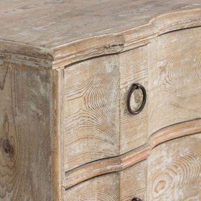 Early 19th c Danish Baroque Arbal te Shaped Commode in Original Patina