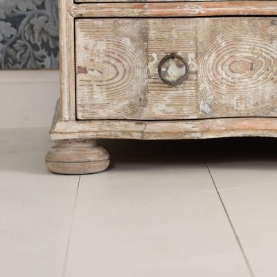 Early 19th c Danish Baroque Arbal te Shaped Commode in Original Patina