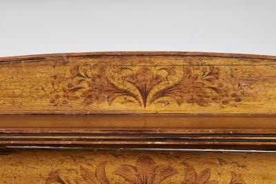 Early 19th c English Painted Waterfall Bookcase Cabinet