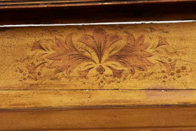 Early 19th c English Painted Waterfall Bookcase Cabinet