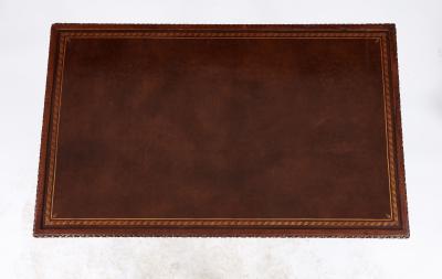 Early 19th c English Two Drawer Leather Top Writing Table