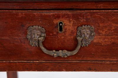 Early 19th c English Two Drawer Leather Top Writing Table